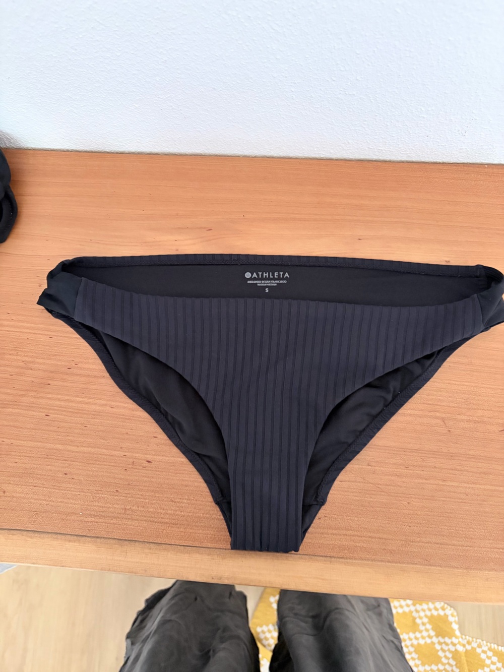 Athleta Black Ribbed Bikini Brief